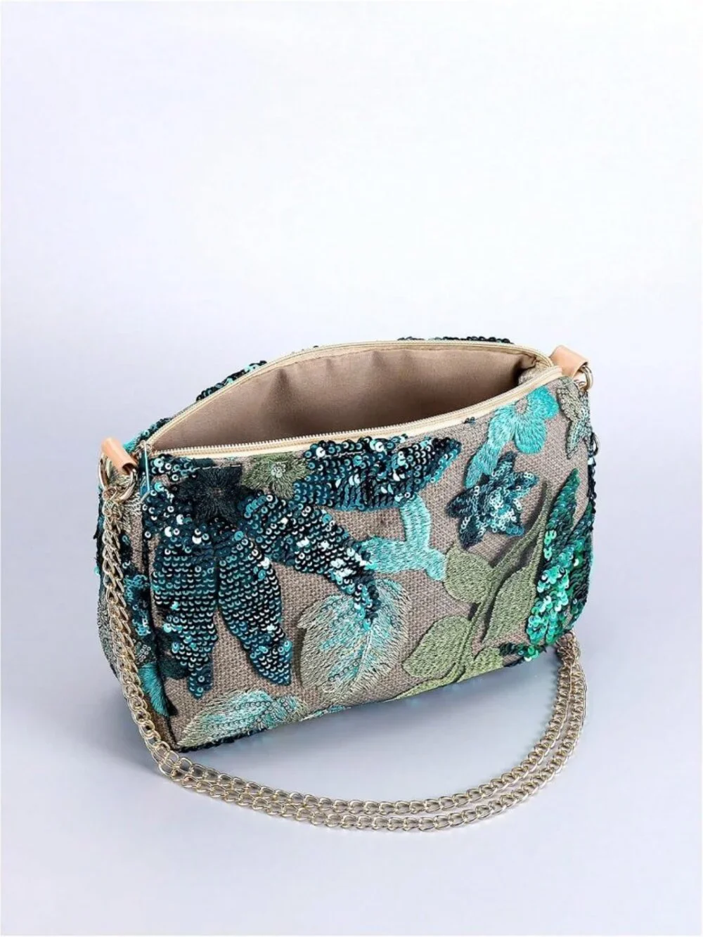 Floral Embroidered Beaded Clutch Purse for Weddings & Special Events